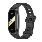 For Xiaomi Mi Band 8 Mijobs Plus Case Flat Hole Silicone Watch Band(Black) - 1