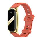 For Xiaomi Mi Band 8 Mijobs Plus Case Flat Hole Silicone Watch Band(Orange Gold) - 1