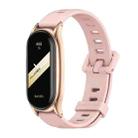 For Xiaomi Mi Band 8 Mijobs Plus Case Flat Hole Silicone Watch Band(Pink Rose Gold) - 1