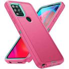 For Motorola Moto G Stylus 5G 2023 Life Waterproof Rugged PC + Silicone Phone Case(Rose Red+Light Green) - 2