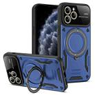 For iPhone 11 Pro Large Window MagSafe Holder Phone Case(Blue) - 1