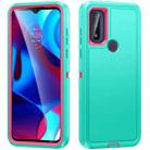 For Motorola G Pure 2022 Life Waterproof Rugged PC + Silicone Phone Case(Blue+Pink) - 1