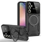 For Samsung Galaxy A54 5G Large Window MagSafe Holder Phone Case(Black) - 1