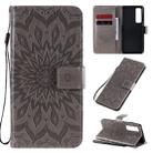 For Huawei Nova 7 Pro 5G Embossed Sunflower Pattern Horizontal Flip PU Leather Case with Holder & Card Slots & Wallet & Lanyard(Gray) - 1