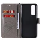 For Huawei Nova 7 5G Embossed Sunflower Pattern Horizontal Flip PU Leather Case with Holder & Card Slots & Wallet & Lanyard(Gray) - 5