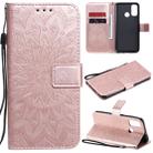 For Huawei P smart 2020 Embossed Sunflower Pattern Horizontal Flip PU Leather Case with Holder & Card Slots & Wallet & Lanyard(Rose Gold) - 1