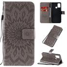 For Huawei Honor 9A Embossed Sunflower Pattern Horizontal Flip PU Leather Case with Holder & Card Slots & Wallet & Lanyard(Gray) - 1