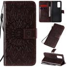 For Huawei Honor 30 Pro Embossed Sunflower Pattern Horizontal Flip PU Leather Case with Holder & Card Slots & Wallet & Lanyard(Brown) - 1