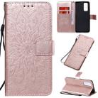 For Huawei Honor 30 Pro Embossed Sunflower Pattern Horizontal Flip PU Leather Case with Holder & Card Slots & Wallet & Lanyard(Rose Gold) - 1