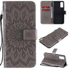 For Huawei Honor Play 4T Pro Embossed Sunflower Pattern Horizontal Flip PU Leather Case with Holder & Card Slots & Wallet & Lanyard(Gray) - 1