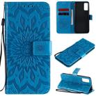 For Huawei Honor Play 4T Pro Embossed Sunflower Pattern Horizontal Flip PU Leather Case with Holder & Card Slots & Wallet & Lanyard(Blue) - 1