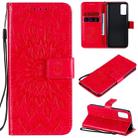 For Huawei Honor Play 4T Pro Embossed Sunflower Pattern Horizontal Flip PU Leather Case with Holder & Card Slots & Wallet & Lanyard(Red) - 1