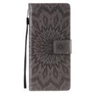 For Sony Xperia L4 Embossed Sunflower Pattern Horizontal Flip PU Leather Case with Holder & Card Slots & Wallet & Lanyard(Gray) - 2