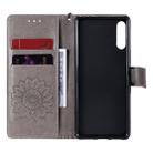 For Sony Xperia L4 Embossed Sunflower Pattern Horizontal Flip PU Leather Case with Holder & Card Slots & Wallet & Lanyard(Gray) - 5