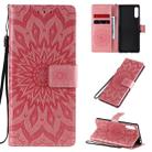 For Sony Xperia L4 Embossed Sunflower Pattern Horizontal Flip PU Leather Case with Holder & Card Slots & Wallet & Lanyard(Pink) - 1