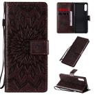 For Sony Xperia L4 Embossed Sunflower Pattern Horizontal Flip PU Leather Case with Holder & Card Slots & Wallet & Lanyard(Brown) - 1