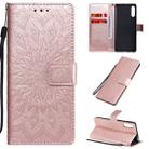 For Sony Xperia L4 Embossed Sunflower Pattern Horizontal Flip PU Leather Case with Holder & Card Slots & Wallet & Lanyard(Rose Gold) - 1