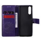 For Sony Xperia 10 II Embossed Sunflower Pattern Horizontal Flip PU Leather Case with Holder & Card Slots & Wallet & Lanyard(Purple) - 5
