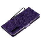 For Sony Xperia 10 II Embossed Sunflower Pattern Horizontal Flip PU Leather Case with Holder & Card Slots & Wallet & Lanyard(Purple) - 9