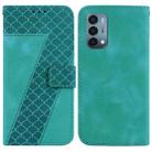 For OnePlus Nord N200 5G Seven-shaped Embossed Leather Phone Case(Green) - 1