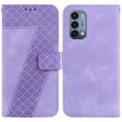 For OnePlus Nord N200 5G Seven-shaped Embossed Leather Phone Case(Purple) - 1