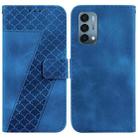 For OnePlus Nord N200 5G 7-shaped Embossed Leather Phone Case(Blue) - 1