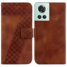 For OnePlus 10R/Ace Seven-shaped Embossed Leather Phone Case(Brown) - 1