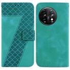For OnePlus 11 7-shaped Embossed Leather Phone Case(Green) - 1