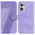 For OnePlus Nord CE 2 5G Seven-shaped Embossed Leather Phone Case(Purple) - 1