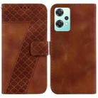 For OnePlus Nord CE 2 Lite 5G 7-shaped Embossed Leather Phone Case(Brown) - 1