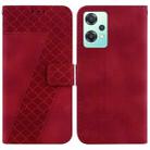 For OnePlus Nord CE 2 Lite 5G Seven-shaped Embossed Leather Phone Case(Red) - 1