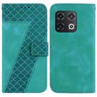 For OnePlus 10 Pro 5G Seven-shaped Embossed Leather Phone Case(Green) - 1