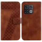 For OnePlus 10 Pro 5G 7-shaped Embossed Leather Phone Case(Brown) - 1