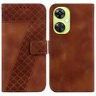 For OnePlus Nord CE 3 Lite/Nord N30 7-shaped Embossed Leather Phone Case(Brown) - 1