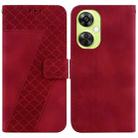For OnePlus Nord CE 3 Lite/Nord N30 7-shaped Embossed Leather Phone Case(Red) - 1
