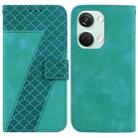 For OnePlus Nord 3 Seven-shaped Embossed Leather Phone Case(Green) - 1