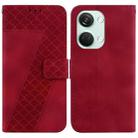 For OnePlus Nord 3 7-shaped Embossed Leather Phone Case(Red) - 1