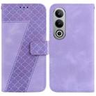 For OnePlus Nord CE4 5G Seven-shaped Embossed Leather Phone Case(Purple) - 1