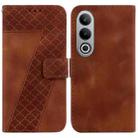 For OnePlus Nord CE4 5G 7-shaped Embossed Leather Phone Case(Brown) - 1