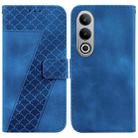 For OnePlus Nord CE4 5G 7-shaped Embossed Leather Phone Case(Blue) - 1