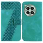 For OnePlus Ace 3 Pro Seven-shaped Embossed Leather Phone Case(Green) - 1