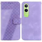 For OnePlus Nord CE4 Lite Seven-shaped Embossed Leather Phone Case(Purple) - 1