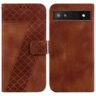 For Google Pixel 6a 7-shaped Embossed Leather Phone Case(Brown) - 1