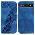 For Google Pixel 6a 7-shaped Embossed Leather Phone Case(Blue) - 1