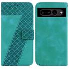 For Google Pixel 7 Pro 5G 7-shaped Embossed Leather Phone Case(Green) - 1