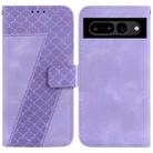 For Google Pixel 7 Pro 5G 7-shaped Embossed Leather Phone Case(Purple) - 1