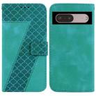 For Google Pixel 7 5G 7-shaped Embossed Leather Phone Case(Green) - 1