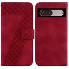 For Google Pixel 7 5G 7-shaped Embossed Leather Phone Case(Red) - 1