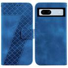 For Google Pixel 7a 7-shaped Embossed Leather Phone Case(Blue) - 1