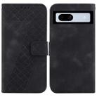 For Google Pixel 7a 7-shaped Embossed Leather Phone Case(Black) - 1